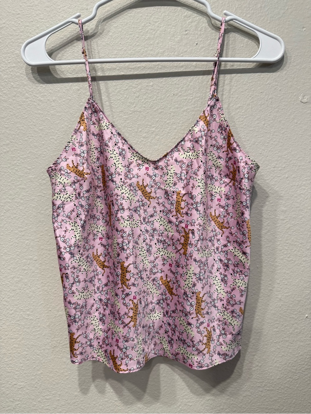 Victoria’s Secret Pink Floral Tiger Preppy Print Spaghetti Strap Top